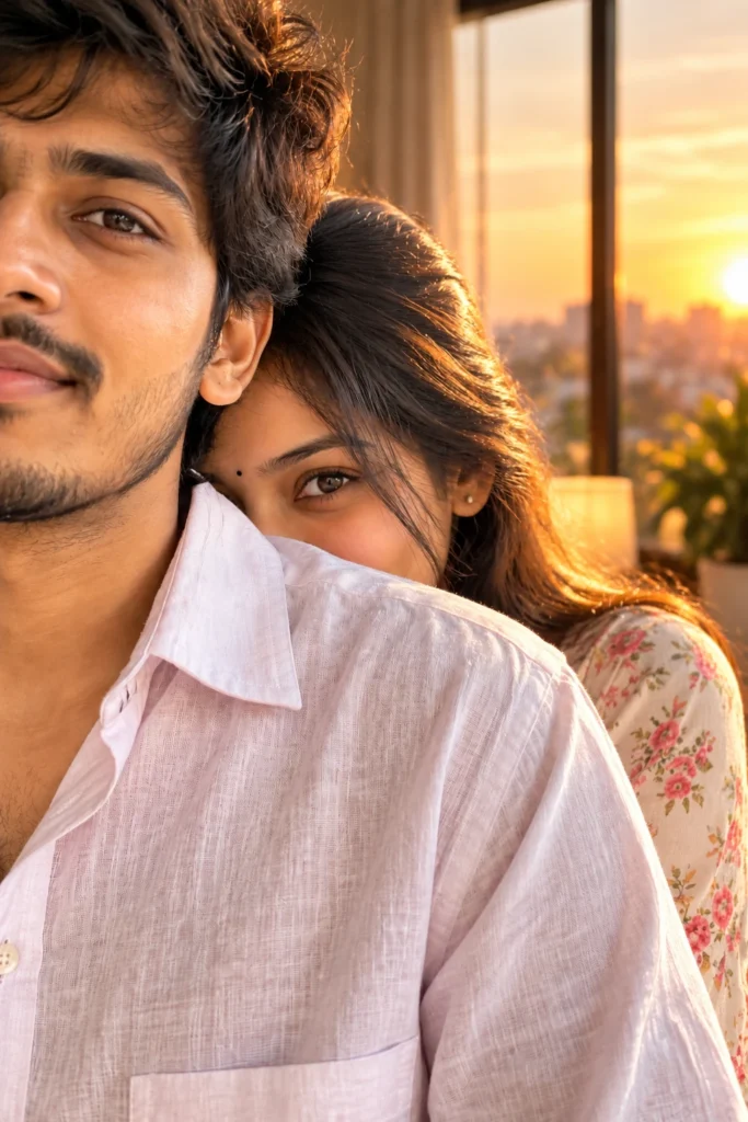 Couple Photo Editing ChatGPT Prompt – Romantic Sunset Couple